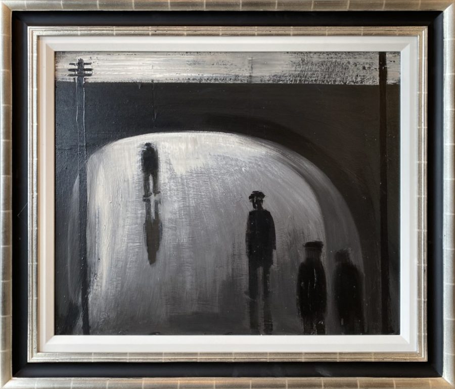 Men at Night by Theodore Major original painting northern english artist