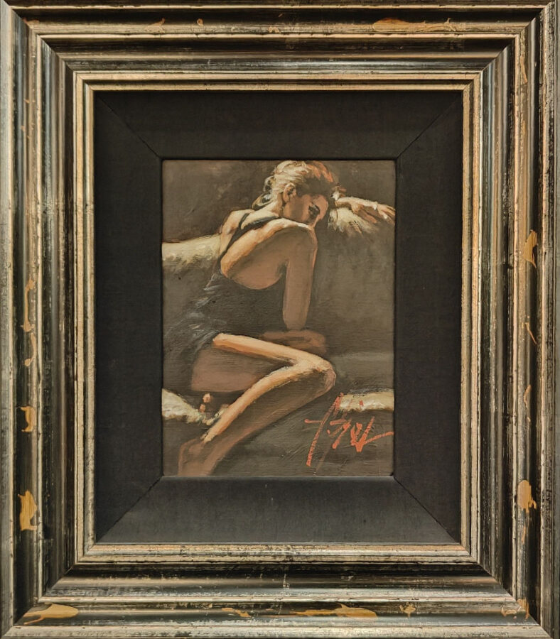 Braccato Ochre painting of woman by Fabian Perez