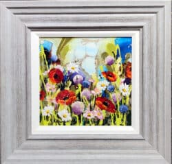 Busy Meadow original mixed media by Rozanne Bell