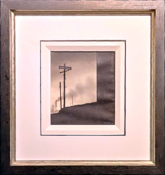 Telegraph Pole and Chimneys by Trevor Grimshaw original Graphite 