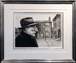 Portrait of LS Lowry by Liam Spencer original painting