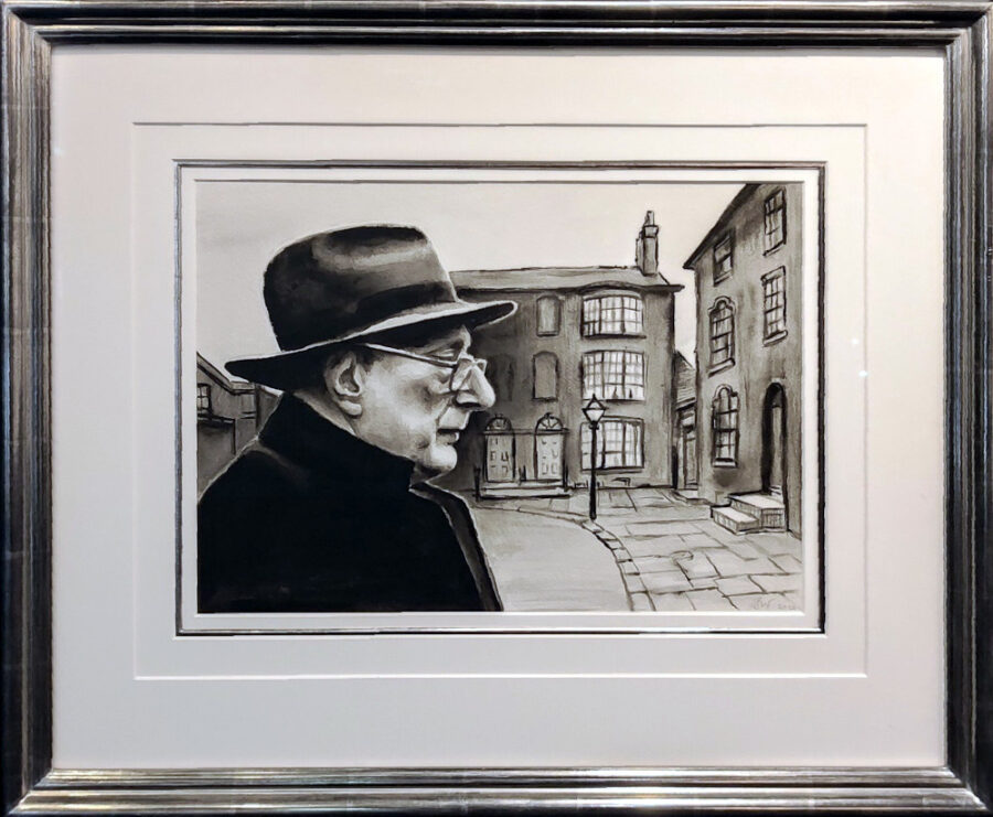 Portrait of LS Lowry by Liam Spencer original painting