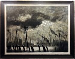 Unnamed industrial original oil painting by Theodore Major