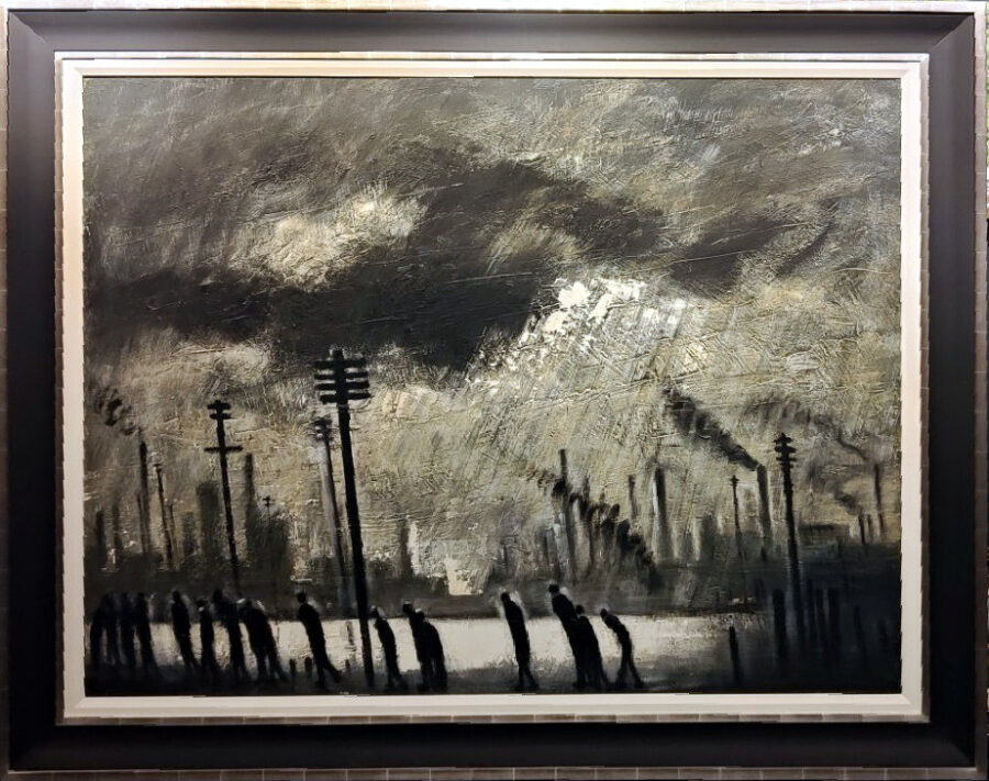 Unnamed industrial original oil painting by Theodore Major