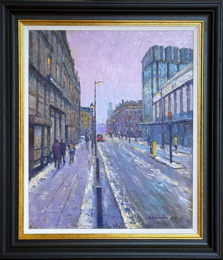 Portland Street, Manchester original oil painting by Reg Gardner