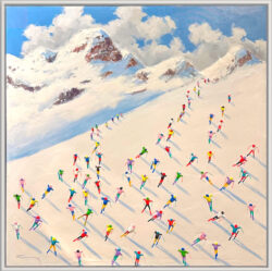 Fun in the Snow by Casemiro Perez original painting
