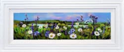 Blue Meadow original mixed media painting by Rozanne Bell