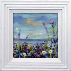 Lilac Skies original mixed media painting by Rozanne Bell