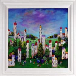Play Days original mixed media painting by Rozanne Bell