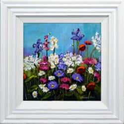 Poppy Garden original mixed media painting by Rozanne Bell