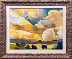 Reservoir Sun Original oil painting by Geoffrey Key