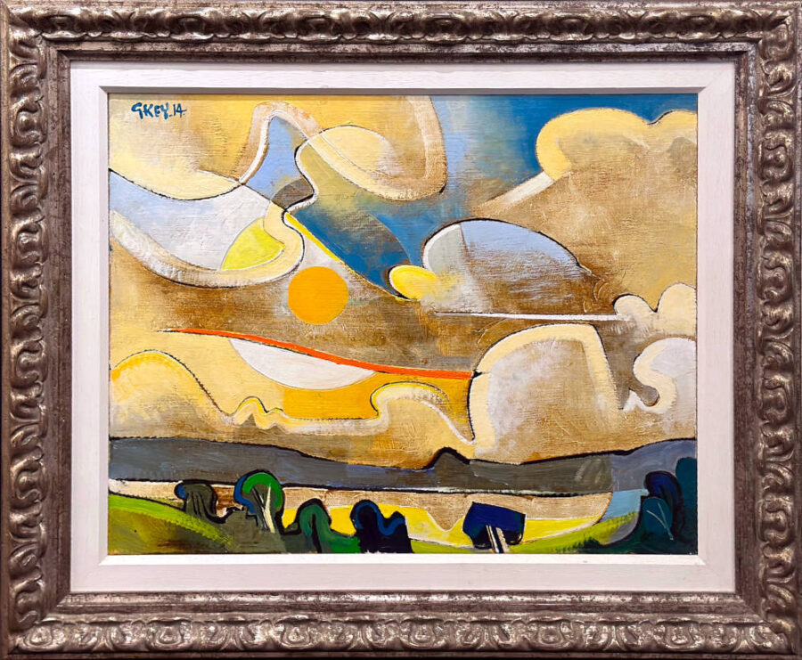 Reservoir Sun Original oil painting by Geoffrey Key