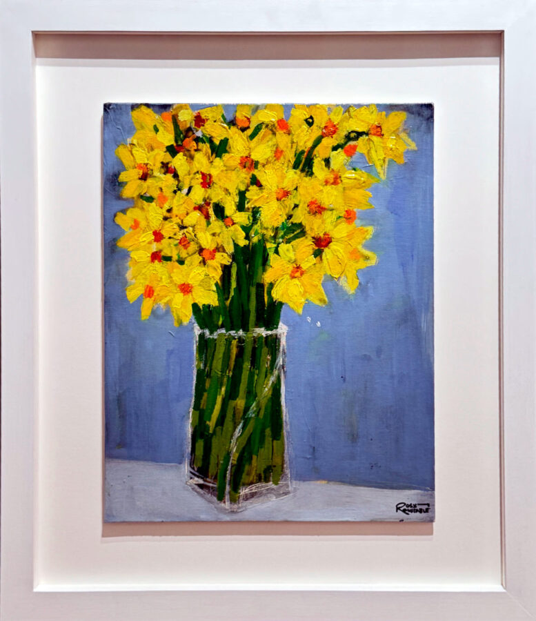 Daffodils of Sunshine Original Mixed media painting by Ross Constable