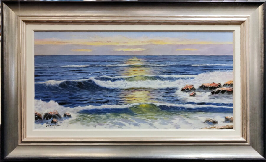 Into the Sunset original oil painting by Joan Puerto Cornella