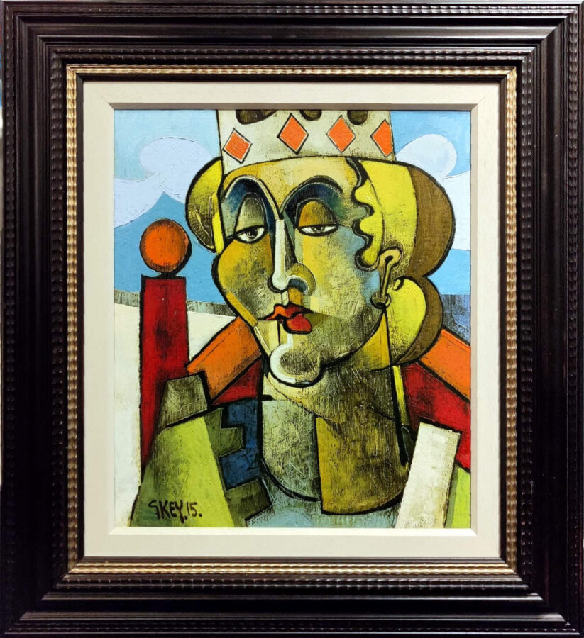 Queen of Diamonds original oil painting by Geoffrey Key