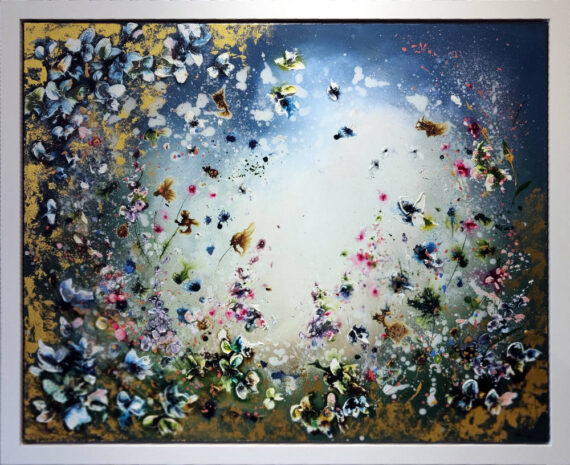 Azure Fields original mixed media painting by Tina Earnshaw