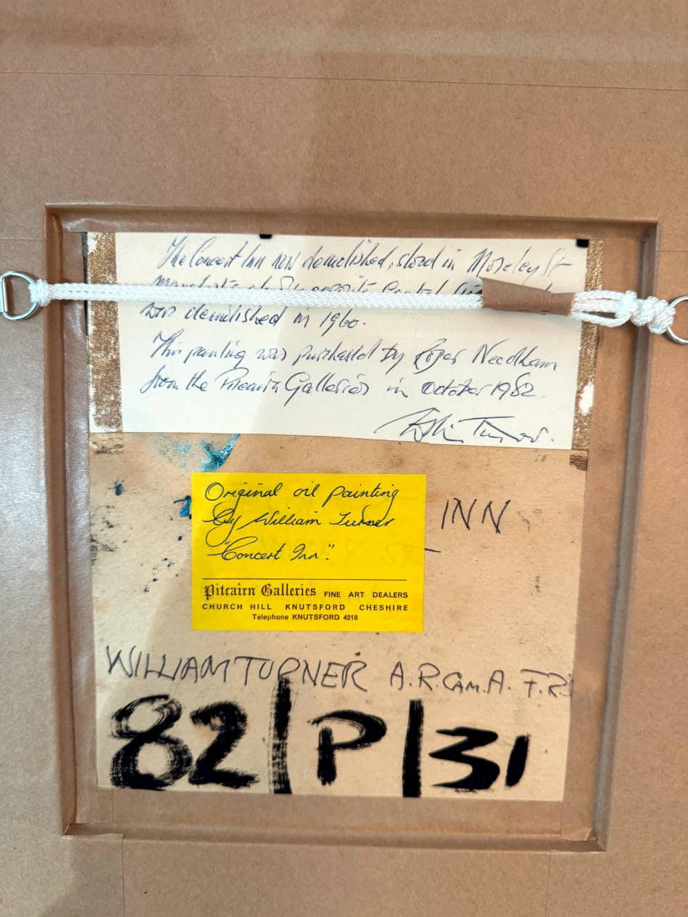 Concert Inn by William Ralph Turner Verso