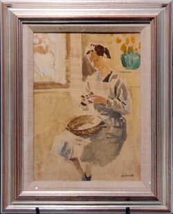 Preparing Vegetables original oil painting by Adolphe Valette