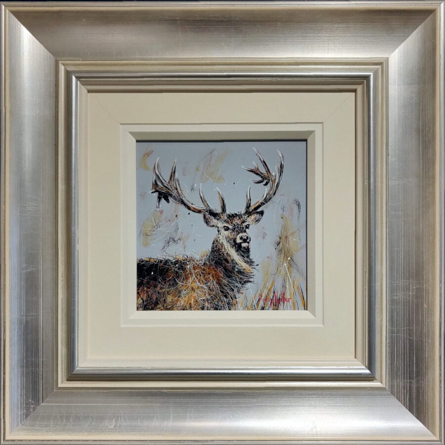 Winter Stag original Oil painting by Ruby Keller