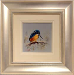 Kingfisher in Contemplation original oil painting by Ruby Keller