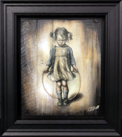 Girl Skipping no.1 original mixed media painting by Craig Everett