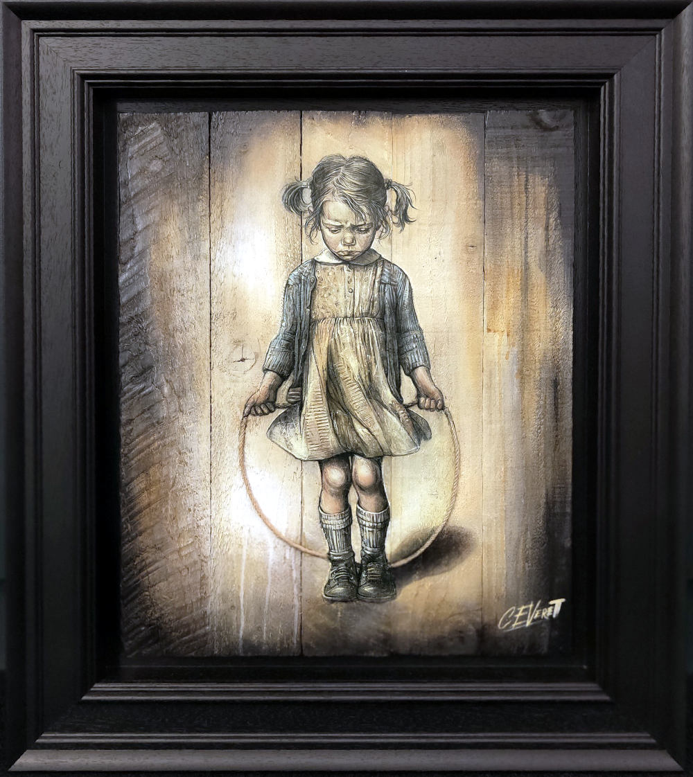 Girl Skipping no.1 by Craig Everett Girl Skipping no.1 original mixed media painting by Craig Everett