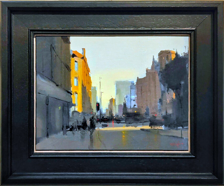 Light on Deansgate Manchester Original Oil Painting by Michael Ashcroft
