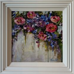 Wall of Blooms by Rozanne Bell Original Painting