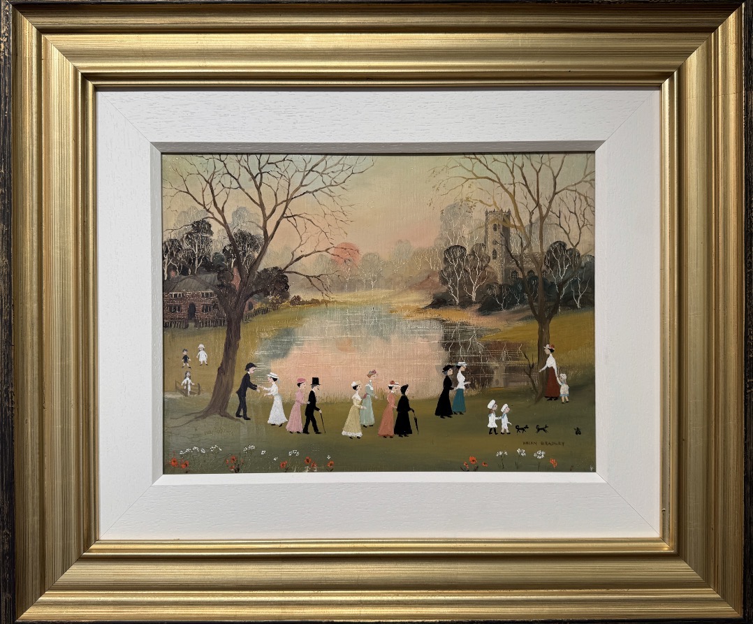 helen bradley Rostherne Mere Picnic original painting