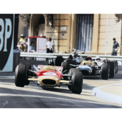Lotus's Graham Hill Leads by Nick Holdsworth Limited Edition Print