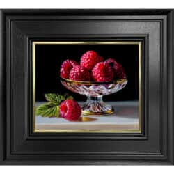 Raspberries in Silver Bowl by Tony Owens