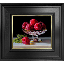 Raspberries in Silver Bowl by Tony Owens