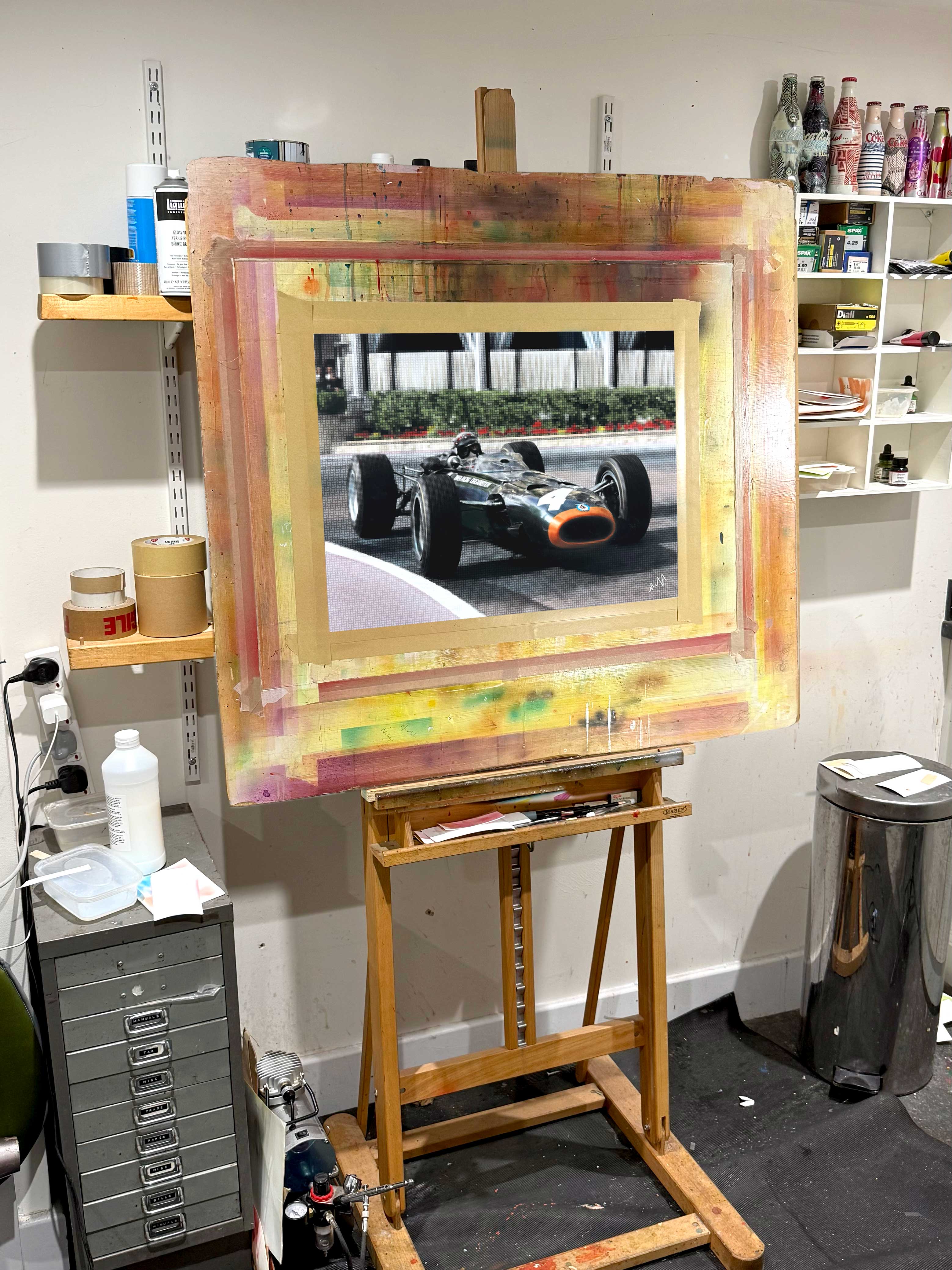 BRMs-Jackie-Stewart-in-Race-Action-Easel