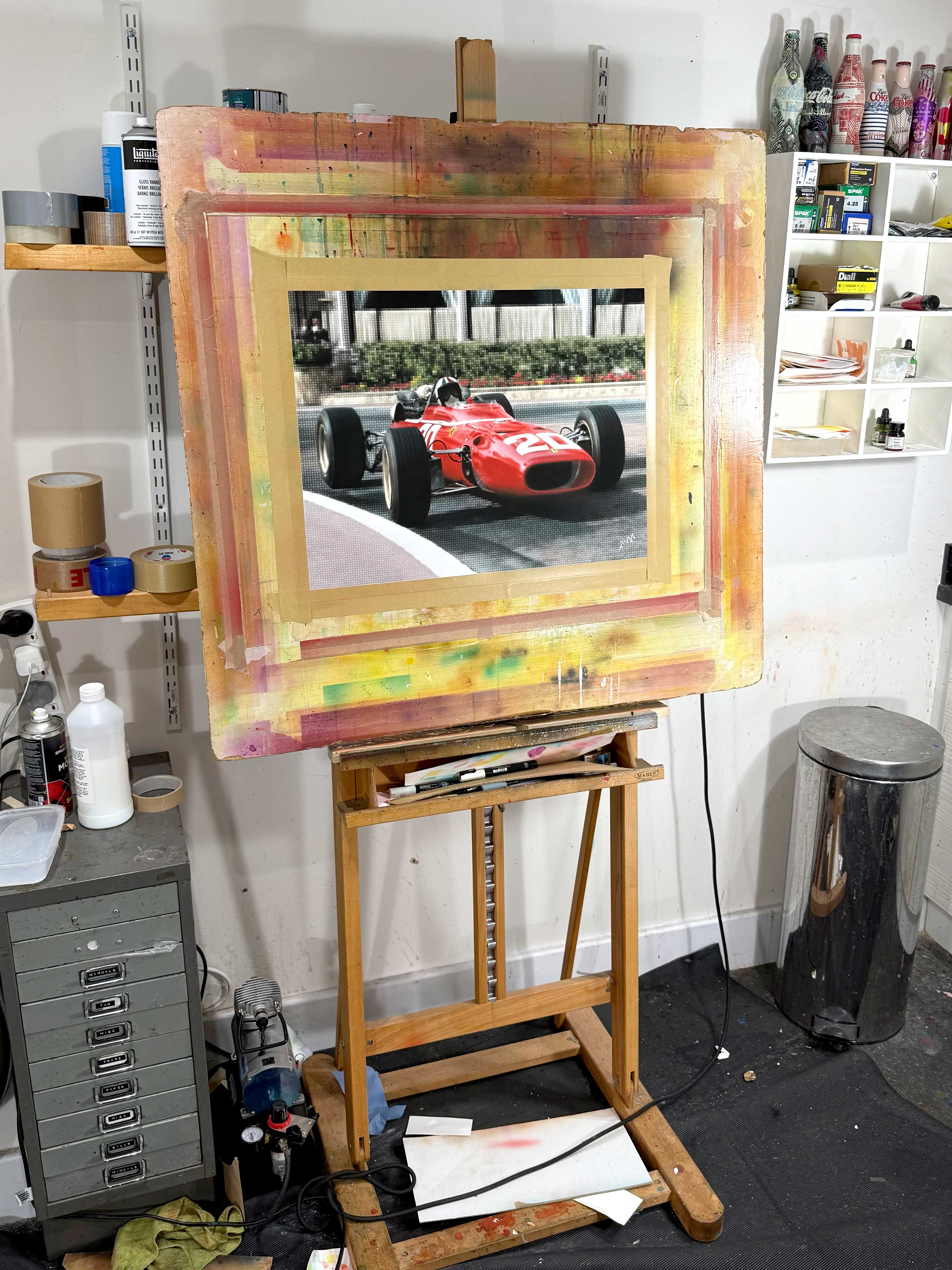 Ferrari’s-Chris-Amon-In-Race-Action-Detail-On-Easel