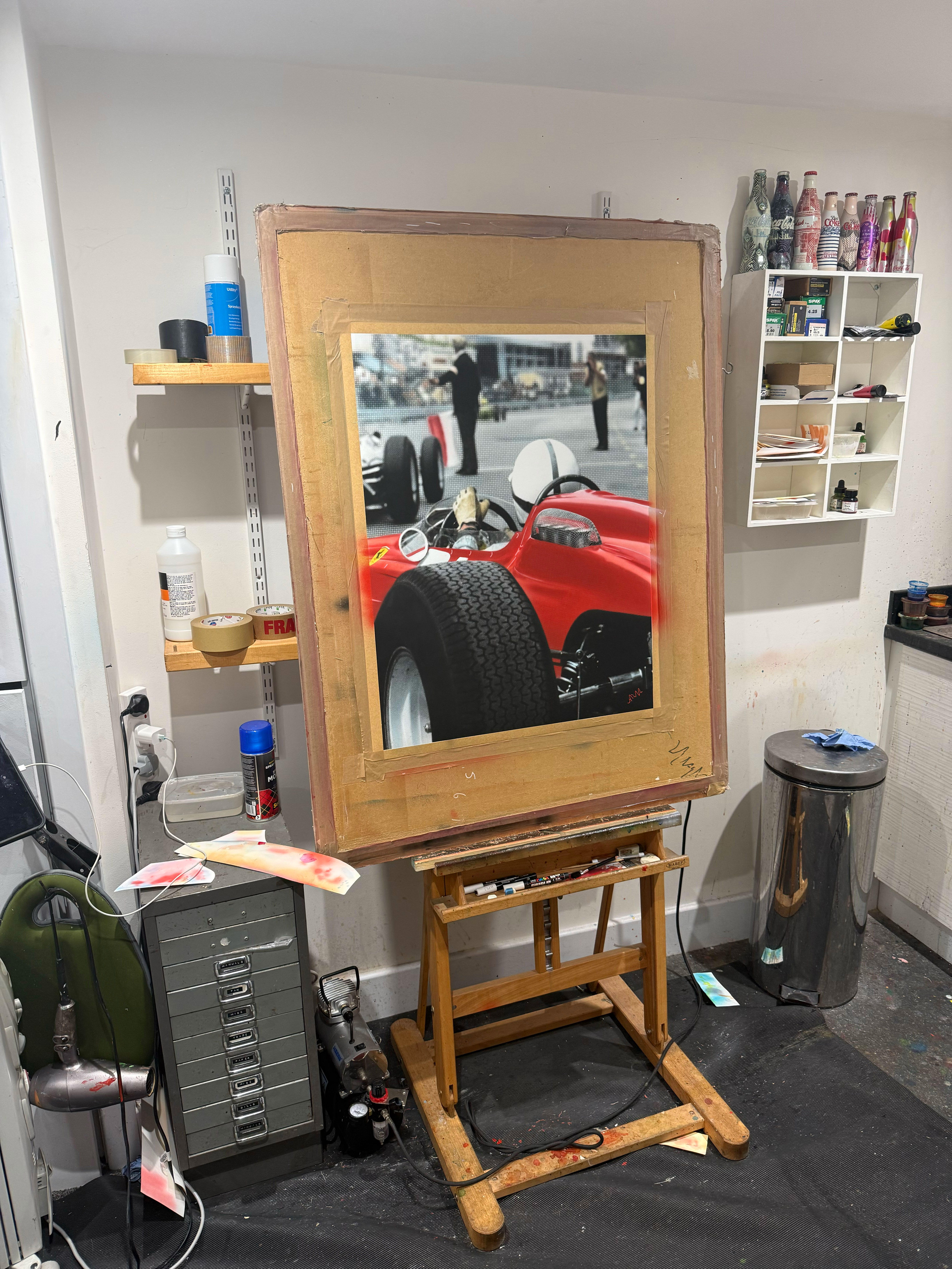 Ferraris’s John Surtees Lines Up-on-easel
