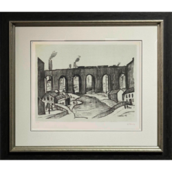 The Viaduct by L S Lowry Original Lithograph - RESERVED