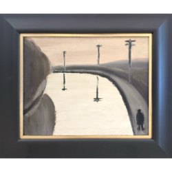 Man and Telegraph Pole by Theodore Major Original Painting